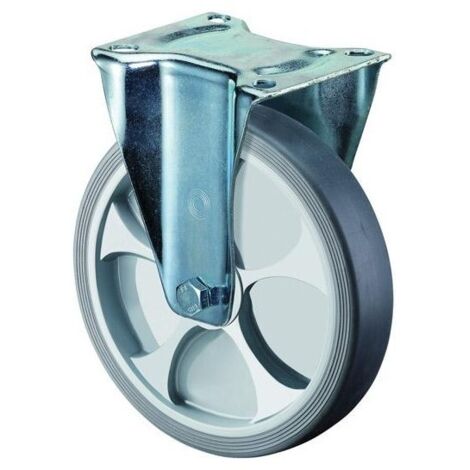 Roulette fixe D.roue 125 mm cap.charge 120 kg thermoplastique plastique Plaque L104xl80 mm (1/5)