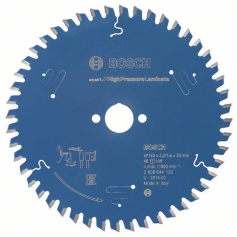 Bosch – Lame de scie circulaire 160mm – Alésage 20mm – 48 dents – Pour stratifiés haute pression – Denture MicroteQ anti-vibration (1/10)