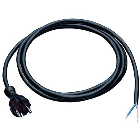 Câble de liaison  H07RN-F 3 x 1,5 mm² 5 m avec fiche centrale noir pour l’intérieur/l'extérieur