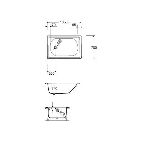 Baignoire ALVERANA acier émaillé 105cm