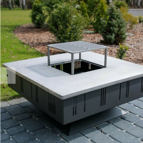 Azura Home Design – Foyer de jardin QUADRUM en acier 4mm – Dimensions 77.4x46.8cm – Pour bois dur séché – Résistant aux intempéries