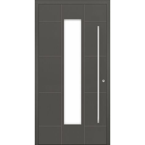 Porte d'entrée en aluminium PASSIVE ALU G3 90 cm anthracite - Poussant: Droit (1/3)