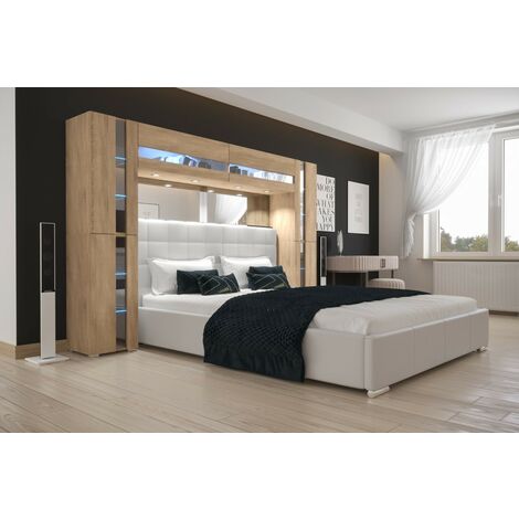 Tête de lit Armoire - pont de lit PANAMA 14/M/S/5-1A chêne sonoma 256x184x35cm