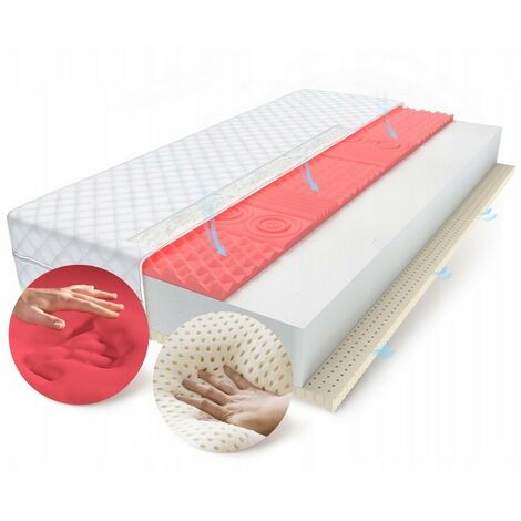 Matelas ENSA en mousse visio à mémoire de forme et LATEX 7 zones 90x200x14 cm H2
