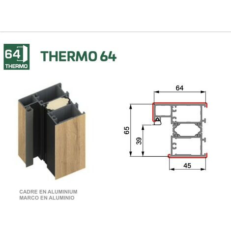 Porte d'entrée en acier avec cadre en aluminium LUTTER 1 90200 -100200 cm - Poussant: Gauche - Dimensions: 100 cm