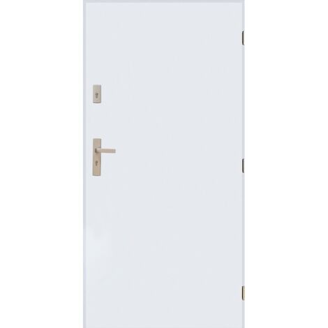 Porte d'entrée MARS 90 cm 72 mm en acier inoxydable en 4 couleurs - Couleur: Blanc - Poignée et serrure : Sans - Poussant: Droit (1/5)