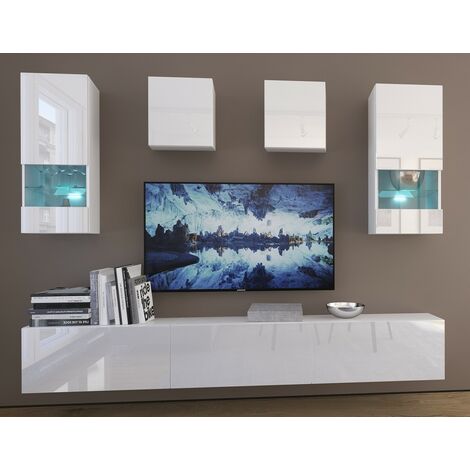 Ensemble meuble TV VERONA 249 cm en plusieurs couleurs - Couleur: Blanc (1/2)
