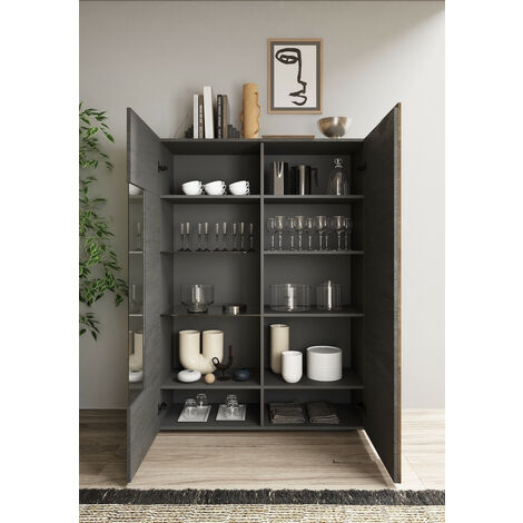 Vitrine 2 portes VENUS Titan/Kadiz 121x169cm