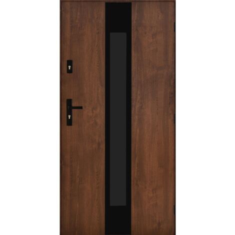 Porte d'entrée MARCEL 90 cm 72 mm en acier inoxydable en 3 couleurs - Couleur: Blanc - Poignée et serrure : Sans - Poussant: Droit (1/2)