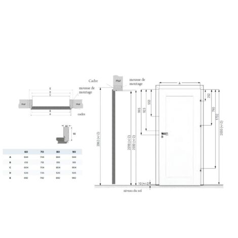 Porte d'intérieur vitrée PRESTIGE noyer en plusieurs dimensions - Poussant: Droit - Largeur porte: 90 cm