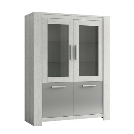 Vitrine LAURA gris 124 cm