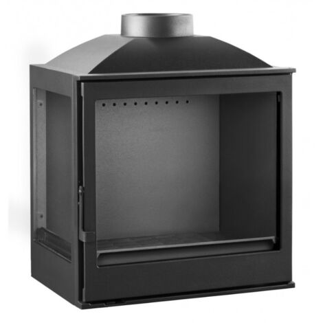 Insert cheminée à bois VILIA déflecteur automatique 11 kW 2 vitres version gauche (1/5)