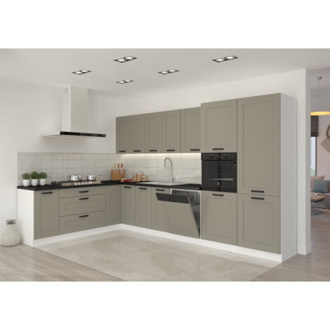 Cuisine Complète Shaker Gris – Think Smart Kitchens, 22 Pièces, NEUF, Garantie 6 Ans