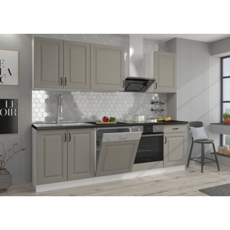 Ensemble cuisine STILO gris argile/blanc 250 cm (1/5)