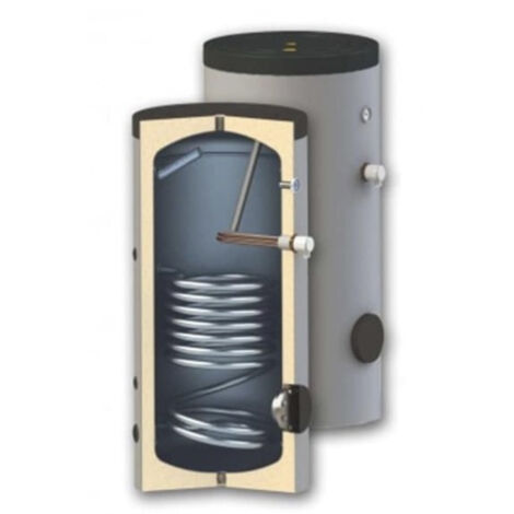 Azura Home Design – Ballon échangeur 200 litres – Isolation haute efficacité – Protection anodique – Serpentin pour énergie renouvelable