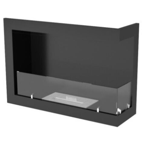 Cheminée BIOETHANOL MURALE 80 CM coin droit (1/3)