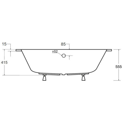 Baignoire d'angle DROITE ULTIMA 150 ou 160 cm slim - 160cm