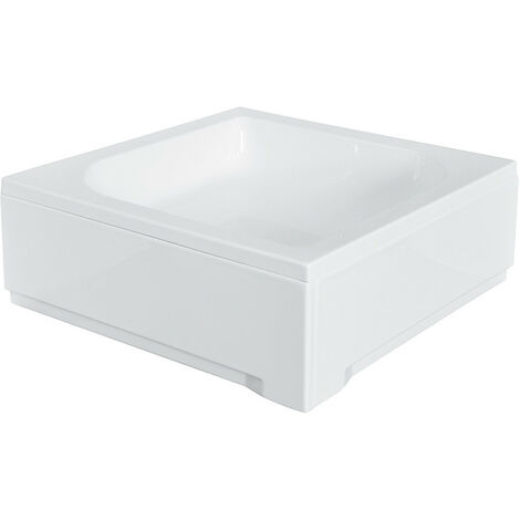 Azura Home Design – Receveur de douche carré 90x90 cm en acrylique blanc – Résistant aux rayures – Évacuation 50 mm – Installation facile (1/4)