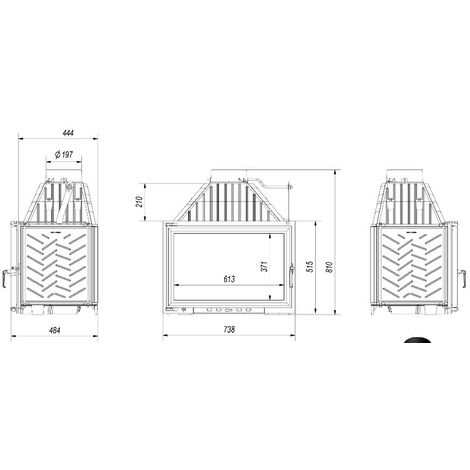 Insert Cheminée à bois en fonte OLIWIA 16 kW 200 Insert Cheminée à bois en fonte OLIWIA 16 kW 200