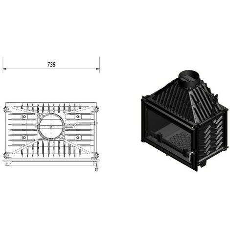 Insert Cheminée à bois en fonte OLIWIA 16 kW 200