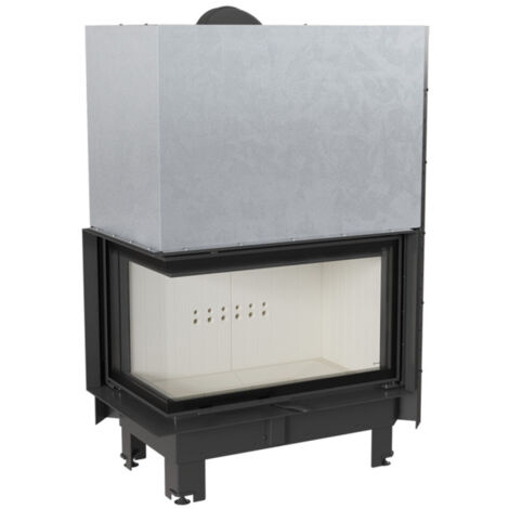 Insert cheminée MBO 15 BS vitre à gauche vitre courbée ouverture relevable + 4 bouches recuperateur (1/5)