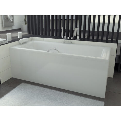 Azura Home Design – Baignoire ilot VENETO MINI 130 x 70 cm – Acrylique blanc renforcé – Fond ergonomique pour confort – Installation facile avec tablier et pieds réglables