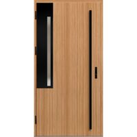 Porte d'entrée en acier avec cadre en aluminium FRYBURG 1 pin 90200 -100200 cm - Poussant: Droit - Dimensions: 100 cm - Bâton de maréchal: Sans