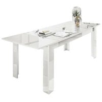 Table à manger extensible LUTHER en blanc 137-185x79x90 cm - Blanc