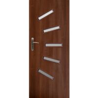 Porte d'intérieur vitrée WENECJA noyer en plusieurs dimensions - Poussant: Droit - Largeur porte: 90 cm