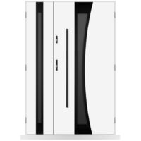Porte d'entrée double Orlane - 130-140-150x208cm - Couleur: Blanc - Poussant: Gauche - Dimensions: 80x40 cm