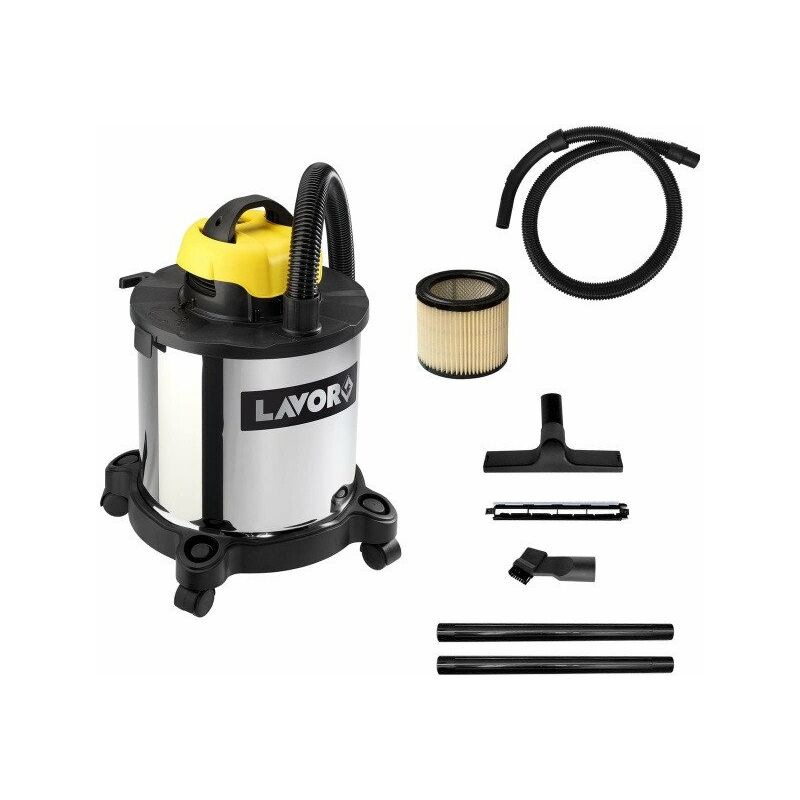 LAVOR Aspirateur Eau Et Poussière RUDY 1200 S - Cuve Acier 20L - 1200W - Puissance 18 KPa - Fonction Soufflage