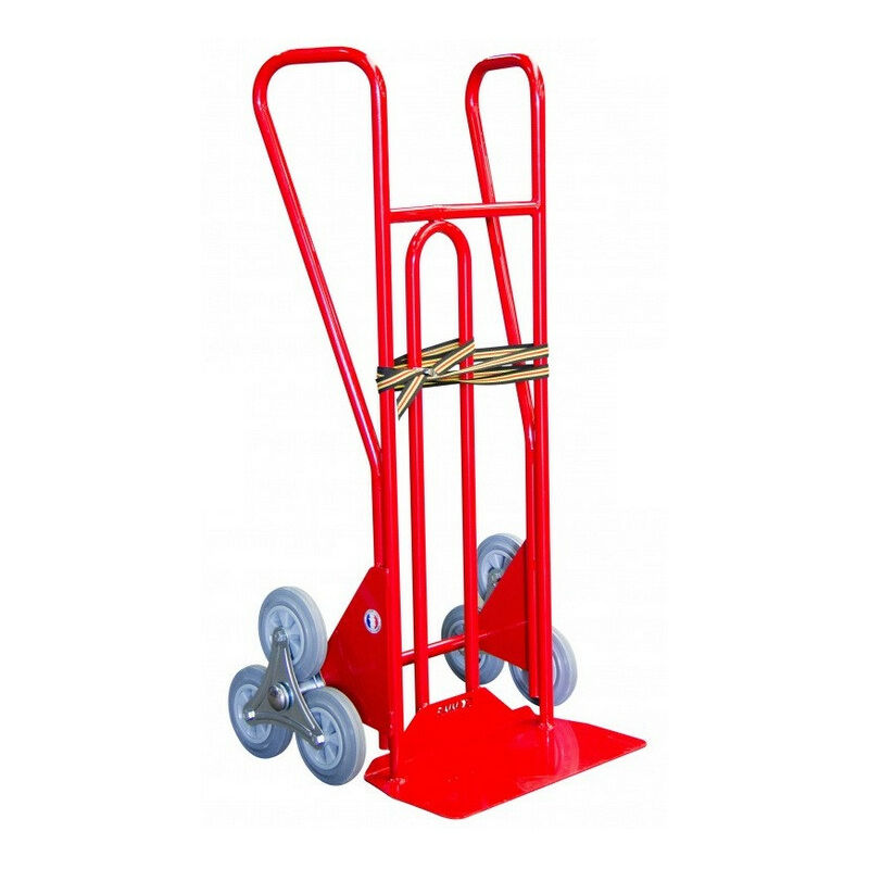 Diable à Poignées Fermées Charge 250 Kg - Roues étoiles 160 Mm Pour Escaliers - Bavette Fixe Et Repliable
