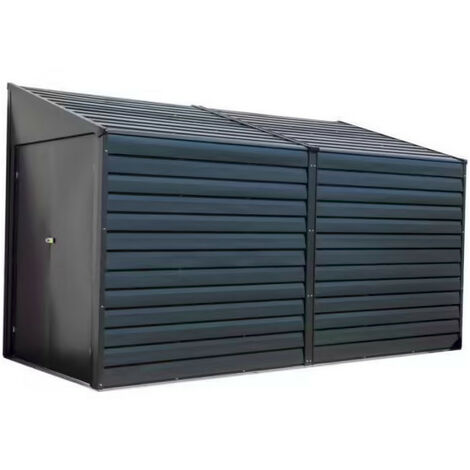 Double abri métal Habrita Foresta Arrow Yardsaver 3,66m2 toit 1 pente ouverture latérale (1/5)