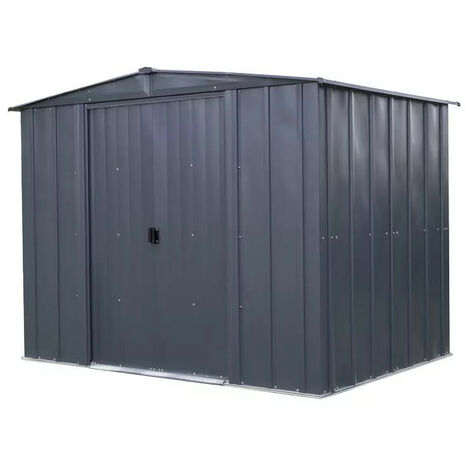 Abri métal Habrita Foresta Spacemaker Apex 4,58m2 toit 2 pentes avec double porte coulissante (1/4)