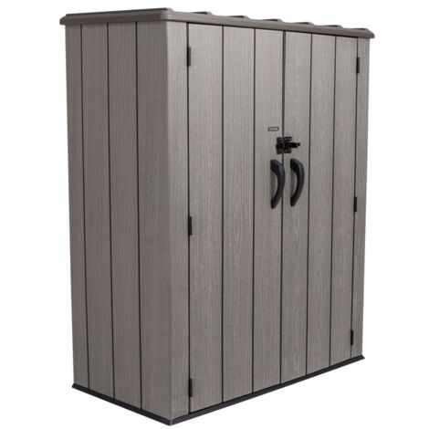 Armoire de jardin 1,93m³ – ARM1407MA – Polyéthylène haute densité – Dimensions 143x78,6x174,5cm – Résistante aux intempéries – Habrita Foresta (1/6)