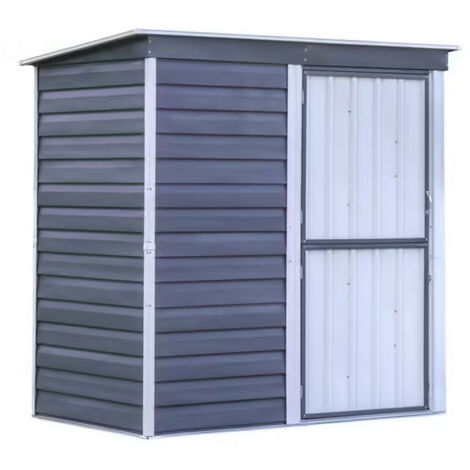 Abri métal toit 1 pente anthracite et crème, 2,35 m2, hauteur de 175,5 cm (1/4)