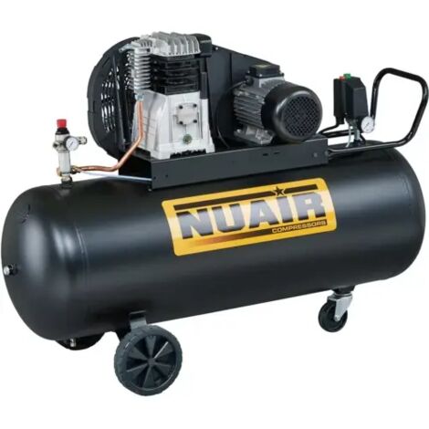 Nu Air – Compresseur d'air à piston 200 litres 3 CV – Débit 24 m³/h – Pression max 10 bar – Moteur bicylindres en aluminium