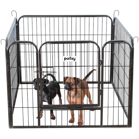 Parc Enclos pour chien chiot et lapin GARDEO80x60x4, 4 panneaux 80X60cm, 0,64M2, modulable, intérieur et extérieur, pliable, garantie 5 ans, Paitsy