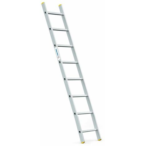 Echelle simple StablePro 8 marches en aluminium, légère et durable, hauteur de travail maximale 3,2m, garantie 5 ans, charge maximale 150kg, Hostrom (1/5)