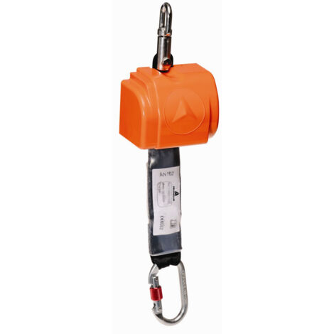 Delta Plus – Minibloc antichute à rappel automatique sangle 2,5 m – Charge max 150 kg – Mousqueton à vis acier – Utilisation verticale - AN102
