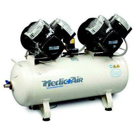 Nuair - Compresseur insonorisé pour dentiste et laboratoires 2x3CV 2x2,2kW 400V 90L 420L/min - Dr.Sonic 640-90F-ES-6T