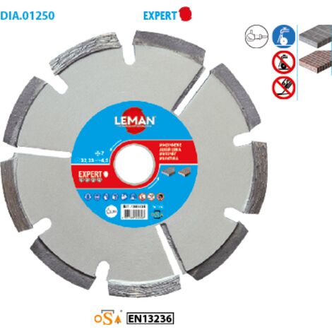 Leman - Disque Diamant Segments à Déjointoyer Mortier 125x22,23 Ep 6.5 (1/2)