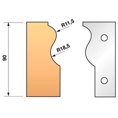Leman - Jeu de 2 fers profilés N°303 pour porte-outils Ht.90 mm