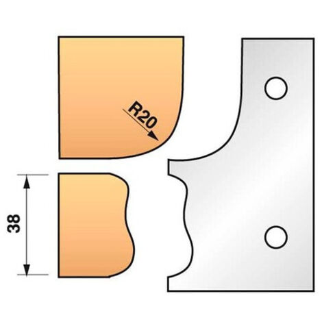Leman - Jeu de 2 fers profilés N°323 pour porte-outils Ht.90 mm