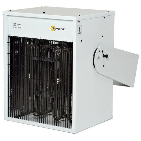 Sovelor – Aérotherme mural électrique 22 kW pour locaux fermés jusqu'à 2200 m³/h – Alimentation 380V – TR22C