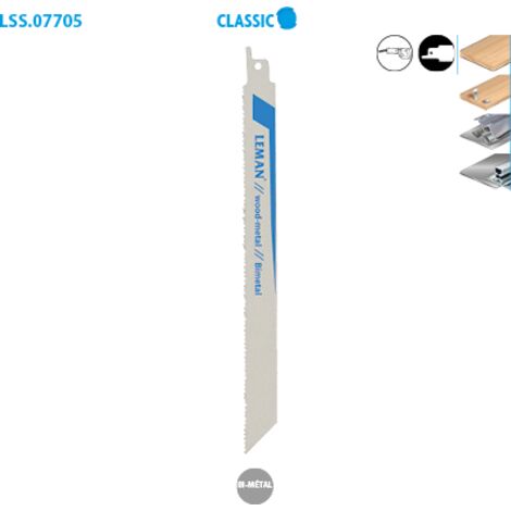 Leman - 100 Lame de scie Sabre / 210mm Pas 2,5mm Metal / Bois Avec Clous (1/2)