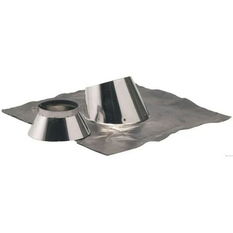 TEN – Solin de toit inox pour pente 5 à 30° – Collet Ø180-230mm – Bavette plomb 800x800 – Étanchéité pour conduits double paroi
