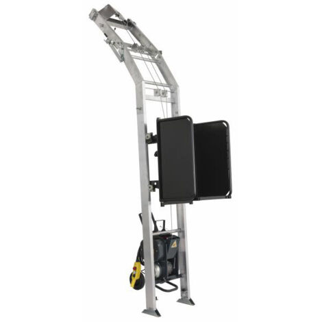 Haemmerlin – Monte matériaux 1,1 kW – Aluminium – Charge maximale 175 kg – Hauteur 10,50 m – Treuil électrique pour chantiers