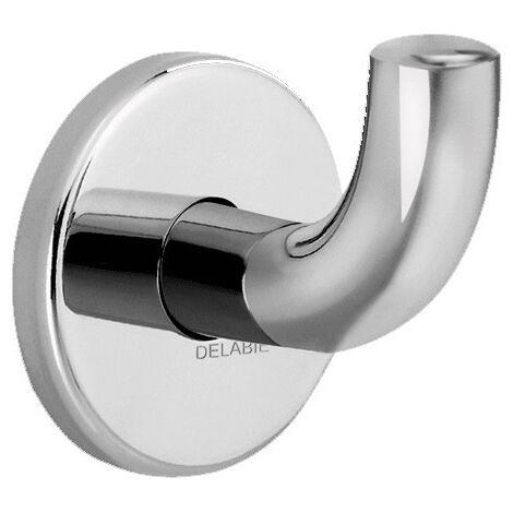 Delabie – Patère virgule inox 304 poli brillant Ø62 x 65 mm – Fixation invisible pour murs – 4043P