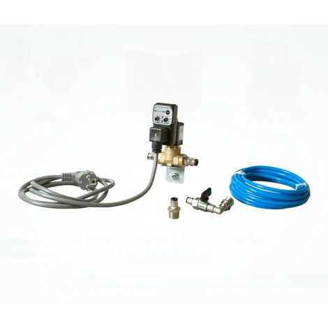 Lacme – Kit purgeur automatique par électrovanne 230V – Pression de 0,2 à 20 bar – Intervalle de purge 0,5 à 45 min – 499008